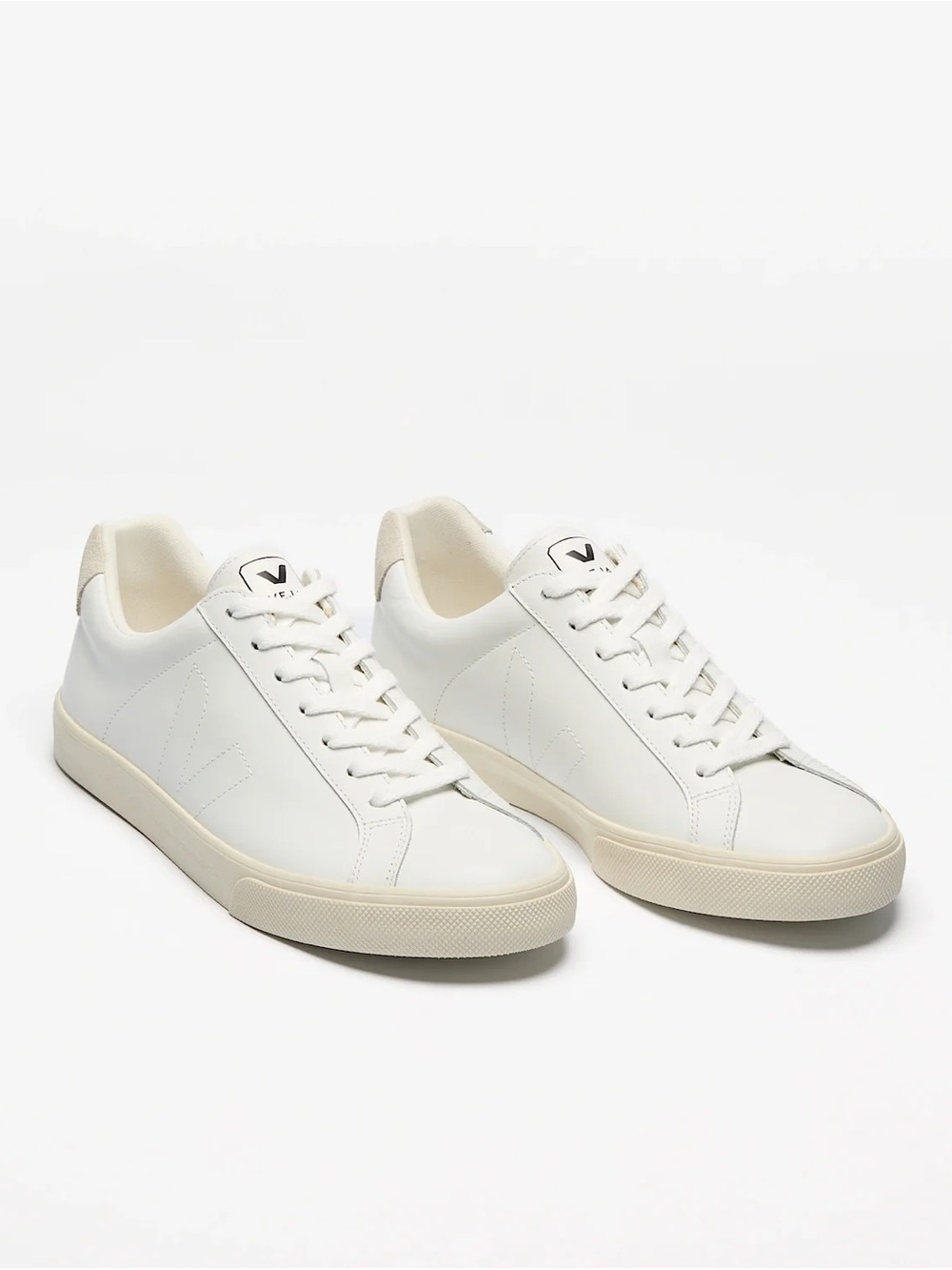 Veja White Low-Top Sneakers with Cream Sole